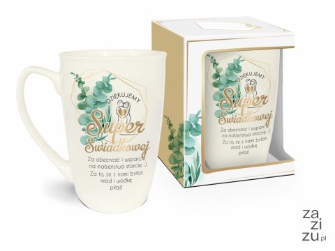 Kubek wysoki z rantem 380ml PODZIĘKOWANIA SUPER ŚWIADKOWEJ Kubek wysoki z rantem 380ml PODZIĘKOWANIA SUPER ŚWIADKOWEJ