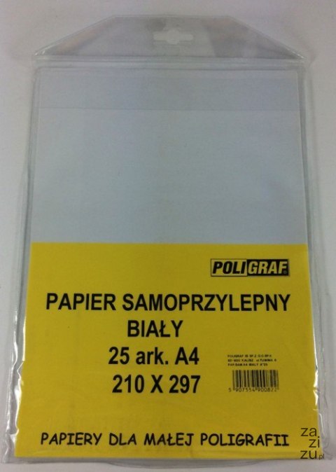 Papier samoprzylepny 25szt. A4 BIAŁY 210 x 297 Papier samoprzylepny 25szt. A4 BIAŁY 210 x 297