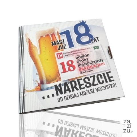 Pudełko na pieniądze 16 x 16cm kwadratowa 18stka Dowód Chłopak 3308-DC18 Pudełko na pieniądze 16 x 16cm kwadratowa 18stka Dowód Chłopak 3308-DC18