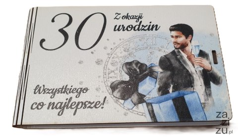 Pudełko na pieniądze 16 x 9,5cm banknotówka na 30 urodziny kolor ELEGANT PAN 3302-EPN30 Pudełko na pieniądze 16 x 9,5cm banknotówka na 30 urodziny kolor ELEGANT PAN 3302-EPN30