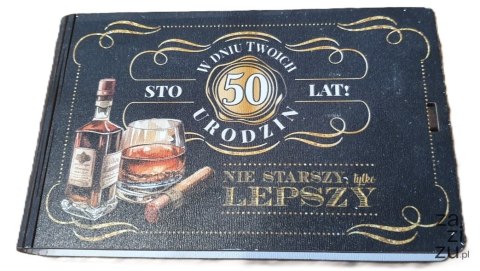 Pudełko na pieniądze 16 x 9,5cm banknotówka na 50 urodziny WHISKY 3302-WY50 Pudełko na pieniądze 16 x 9,5cm banknotówka na 50 urodziny WHISKY 3302-WY50