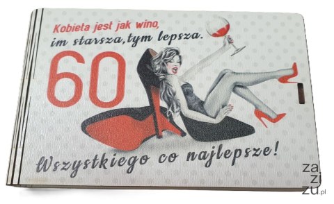 Pudełko na pieniądze 9,5 x 16cm banknotówka kolor SZPILKA 60-tka 3302-SZ60 Pudełko na pieniądze 9,5 x 16cm banknotówka kolor SZPILKA 60-tka 3302-SZ60