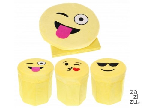 Pufa Emoji z możliwością przechowywania pojemnik Pufa Emoji z możliwością przechowywania pojemnik