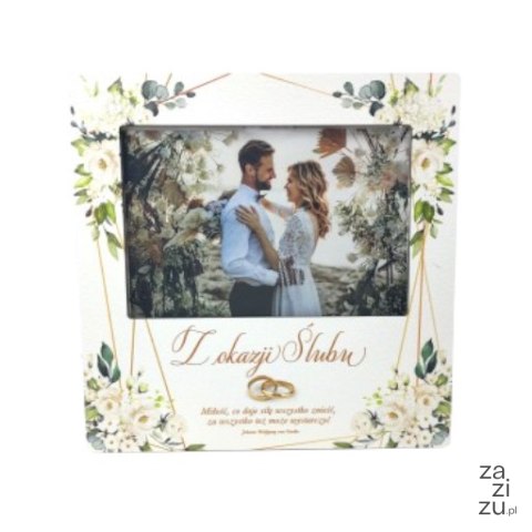 Ramka na zdjęcia 10 x 15cm dla Młodej Pary Ślub seria Kwiat Ecru 3310-KE Ramka na zdjęcia 10 x 15cm dla Młodej Pary Ślub seria Kwiat Ecru 3310-KE