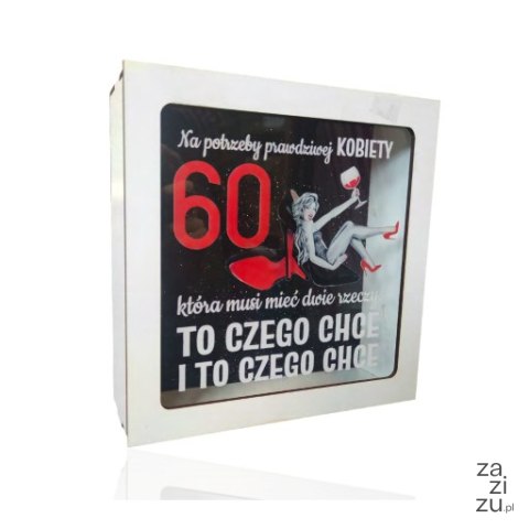 Skarbonka z okienkiem 60 urodziny 18 x 18cm SZPILKA KOBIETA 3301-SZP60 Skarbonka z okienkiem 60 urodziny 18 x 18cm SZPILKA KOBIETA 3301-SZP60