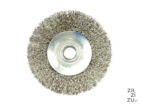 Szczotka druciana obrotowa boczna 100mm M14 drut karbowany stalowy G00597 Szczotka druciana obrotowa boczna 100mm M14 drut karbowany stalowy G00597
