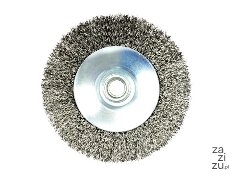 Szczotka druciana obrotowa boczna 115mm M14 drut karbowany stalowy G00598 Szczotka druciana obrotowa boczna 115mm M14 drut karbowany stalowy G00598
