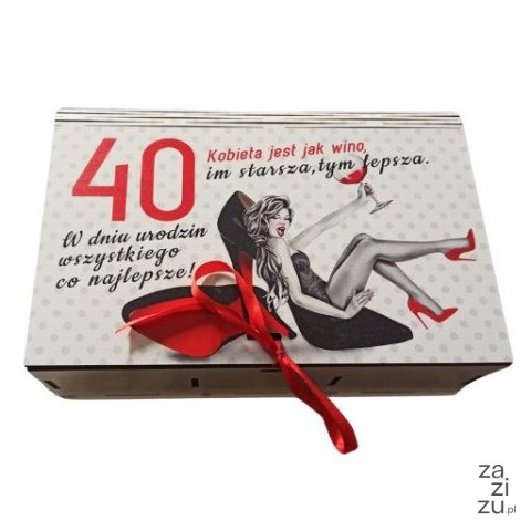 Kasetka duża dzielona kolor SZPILKA na 40-te urodziny 3307-SZ40 Kasetka duża dzielona kolor SZPILKA na 40-te urodziny 3307-SZ40