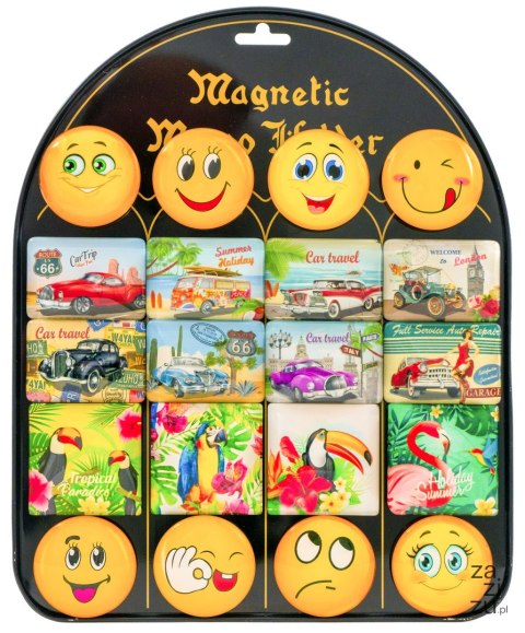 Magnesy 20szt. samochody, ptaki, buźki MG-6647-MIX Magnesy 20szt. samochody, ptaki, buźki MG-6647-MIX