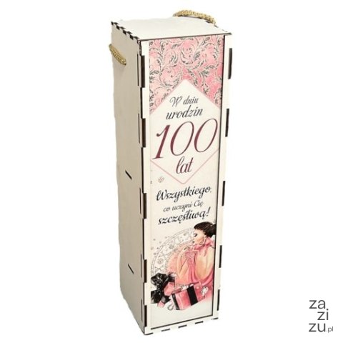 Skrzynka pudełko 33,5 x 9,5cm na butelkę alkoholu 100 LAT kolor ELEGANT PANI 3311-EPI100 Skrzynka pudełko 33,5 x 9,5cm na butelkę alkoholu 100 LAT kolor ELEGANT PANI 3311-EPI100