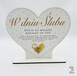 Stojak serce pojedyncze KOLOR SERCE- W dniu ślubu 3303-SE