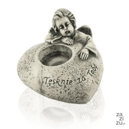 Świecznik z napisem 8 x 12cm TĘSKNIĘ ZA TOBĄ GI8135