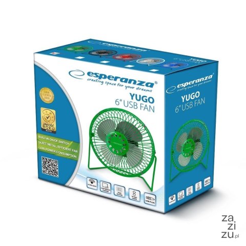 Wentylator wiatrak biurkowy stojący pod USB YUGO zielony Wentylator wiatrak biurkowy stojący pod USB YUGO zielony